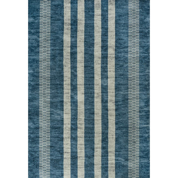Vichy Geometric Striped Machine-washable Area Rug